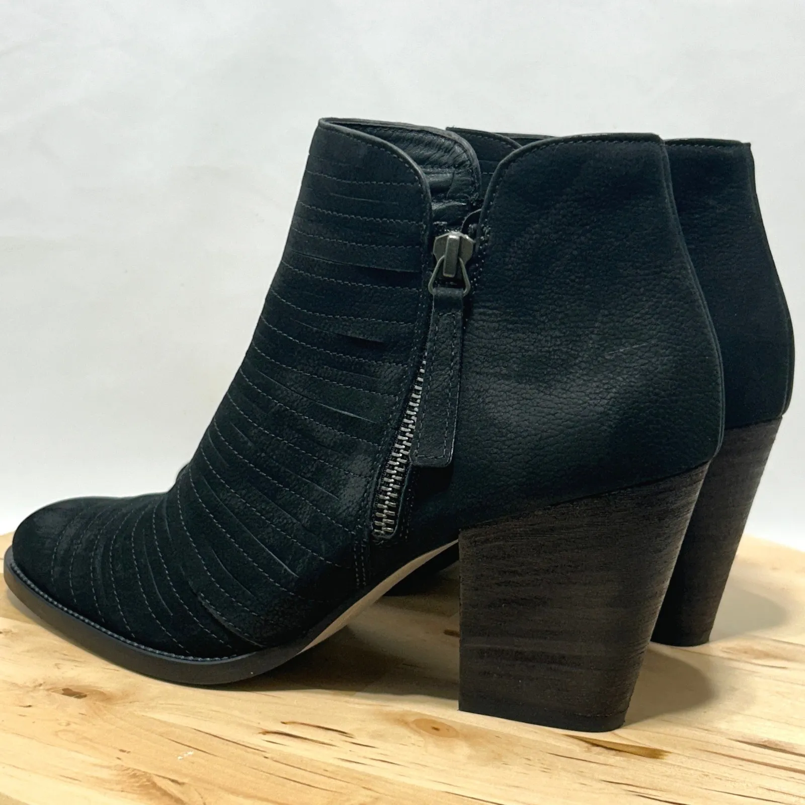 PAUL GREEN Malibu Sliced Zip Chunky Black Nubuck Sisal Ankle Bootie - Size 6 - Image 6