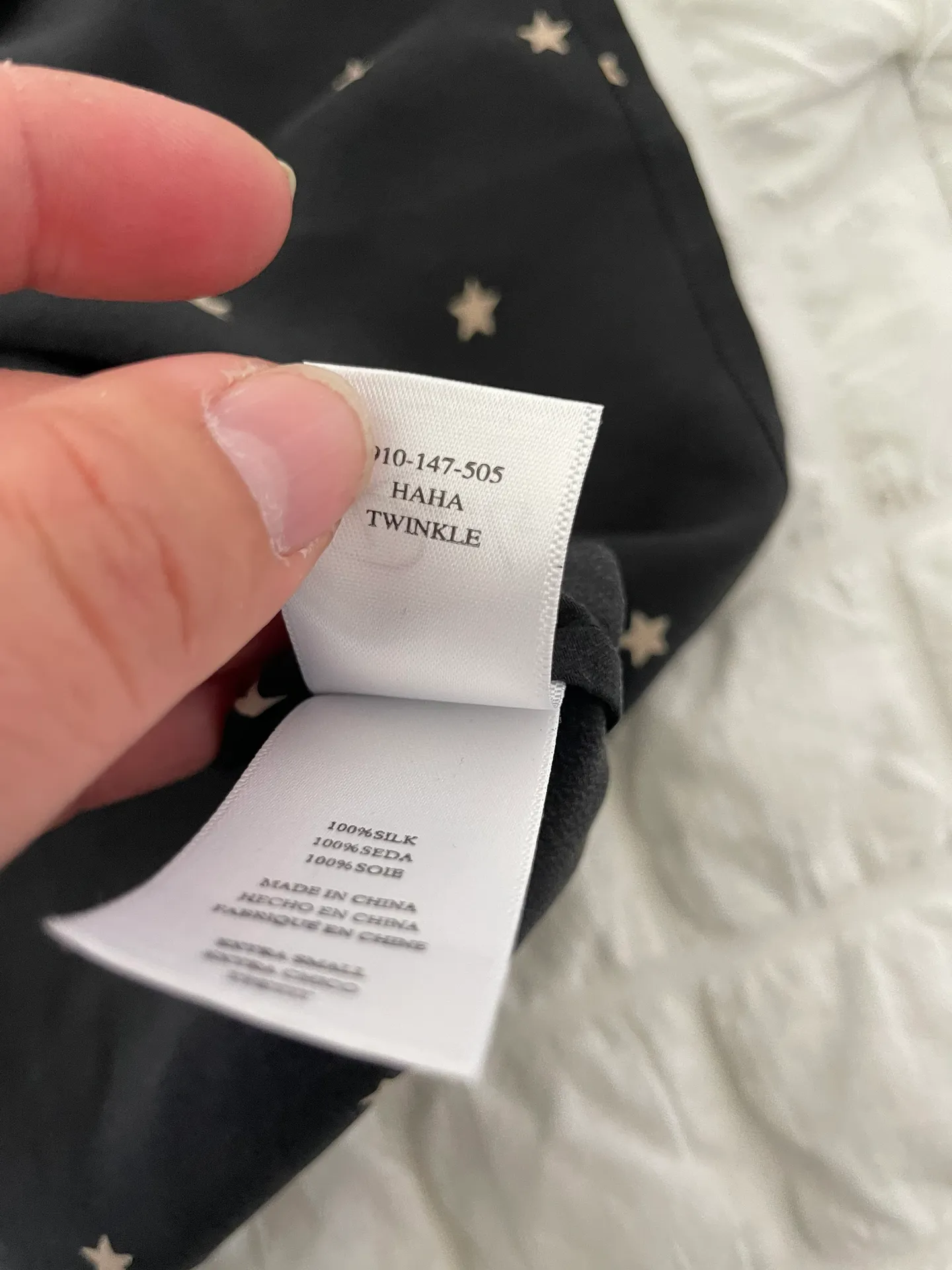 Haha Twinkle Star Black Silk Mini Dress - Image 7