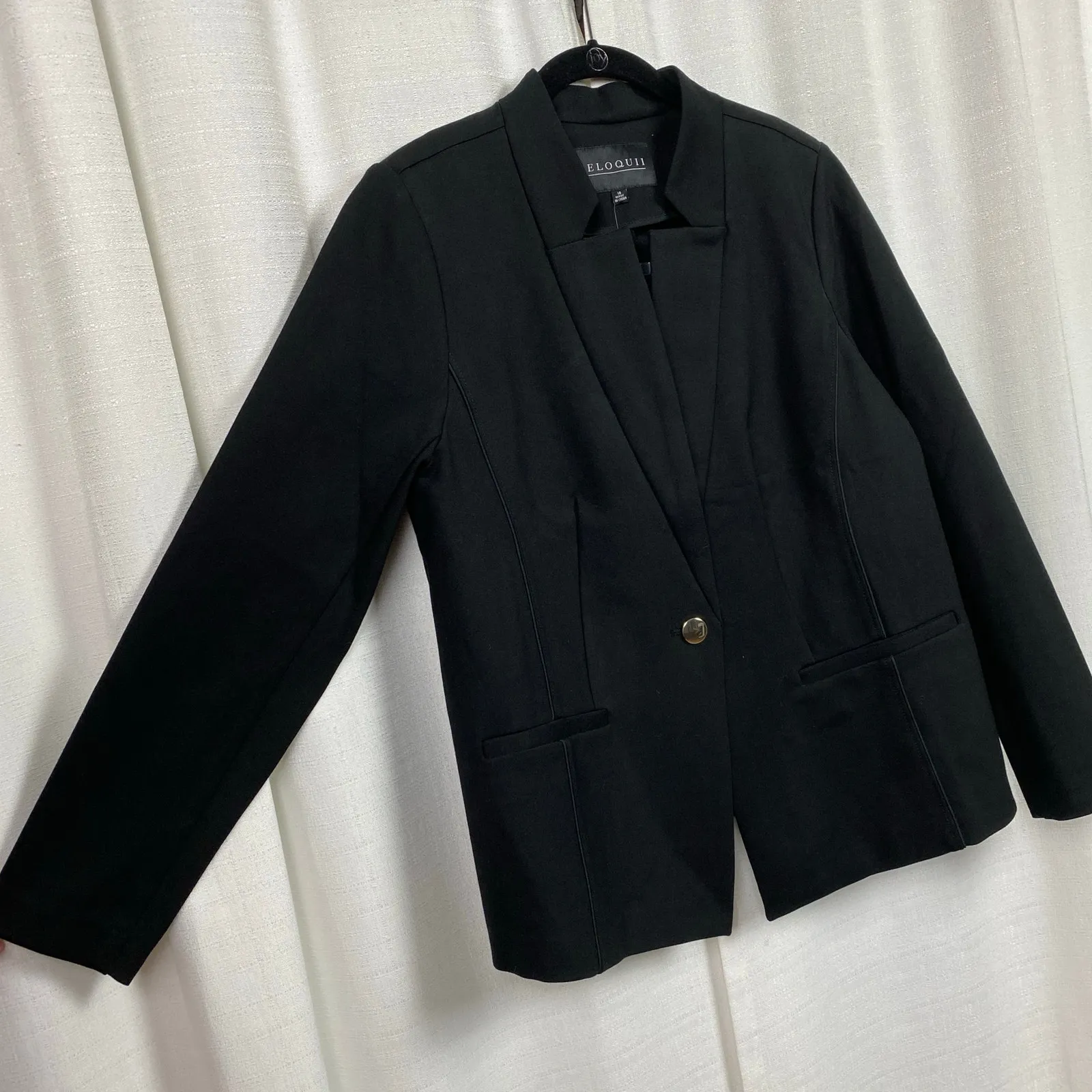 Eloquii Black Long Sleeve Ultimate Stretch One Button Blazer Sz.16W NWT - Image 8