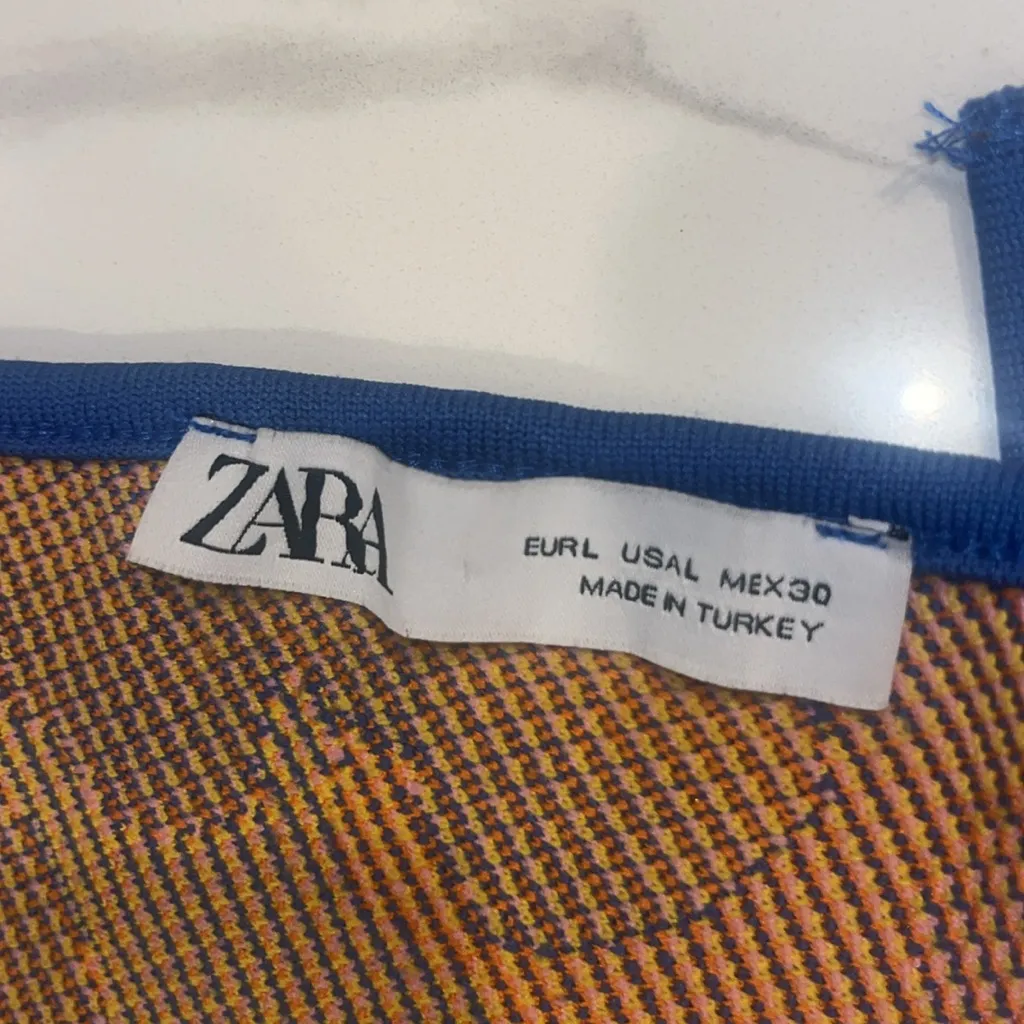 Zara Multicolored Floral Strappy Halter Crop Top Pucci Vibes L - Image 5