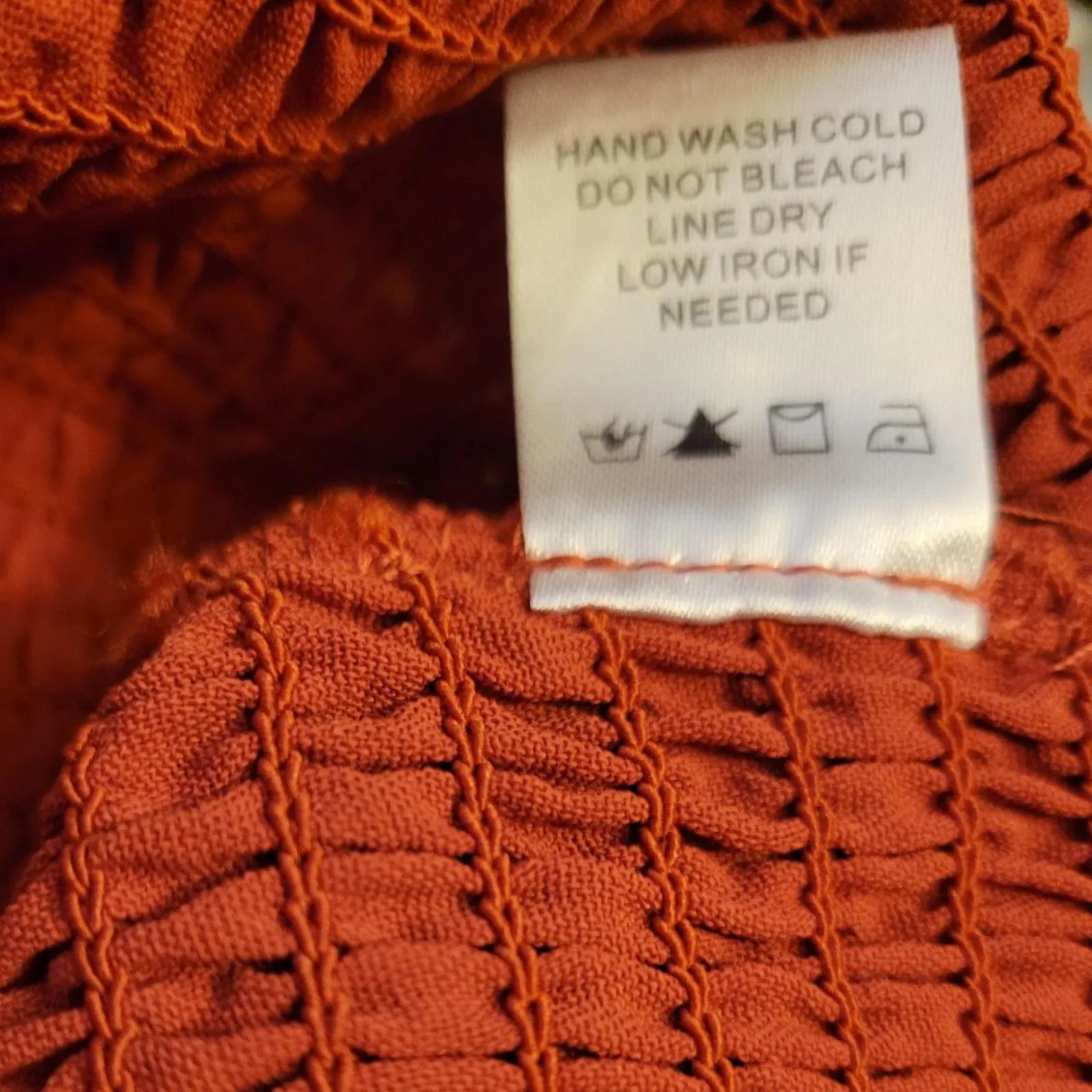 Rust Surplice Neckline Ruffle Sleeve Smocked Waist Blouse Fairy Core Boho‎ Sz XS - Image 6