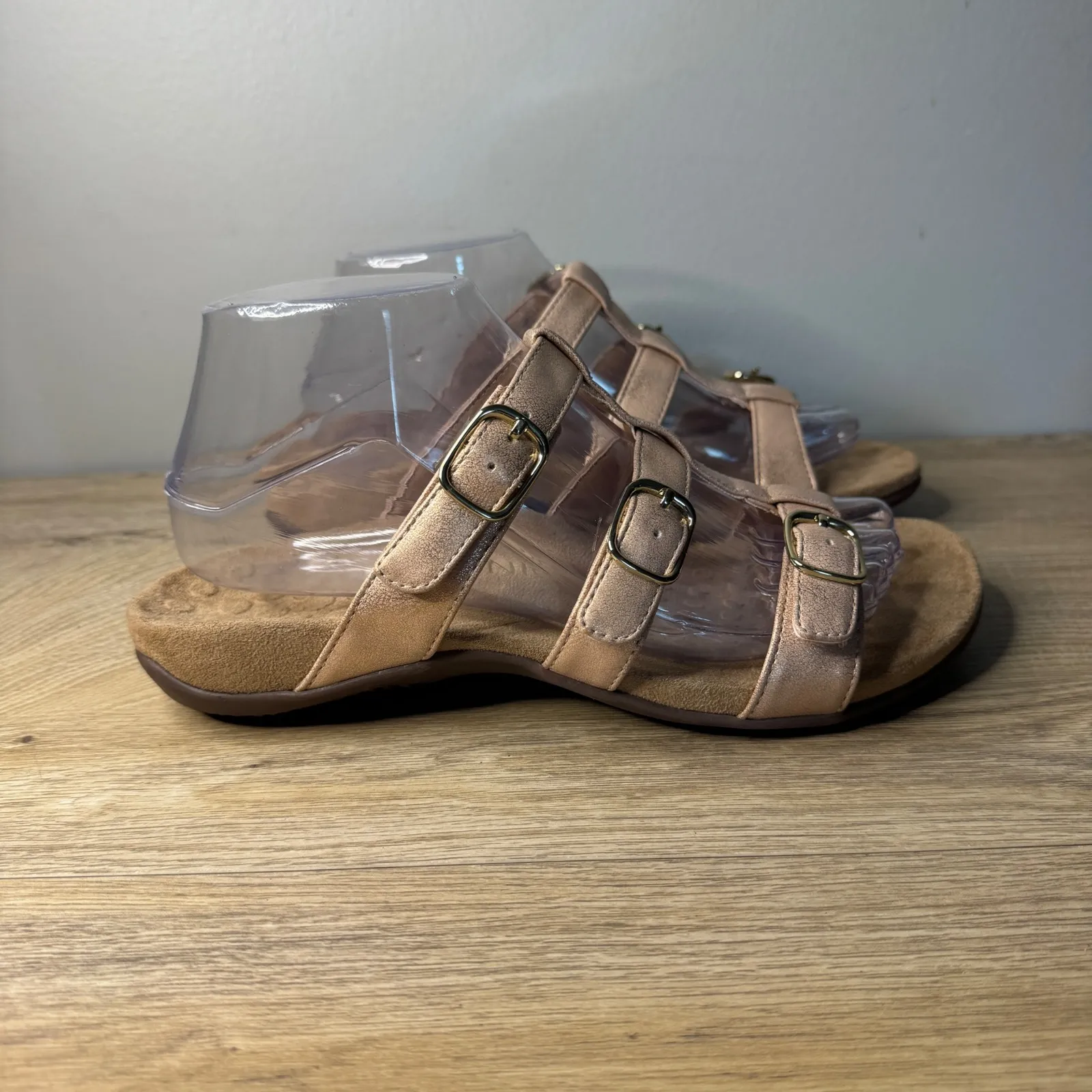 Vionic MISA Sandals Women 8W Metallic Champagne Buckle Adjustable Comfort Casual - Image 2