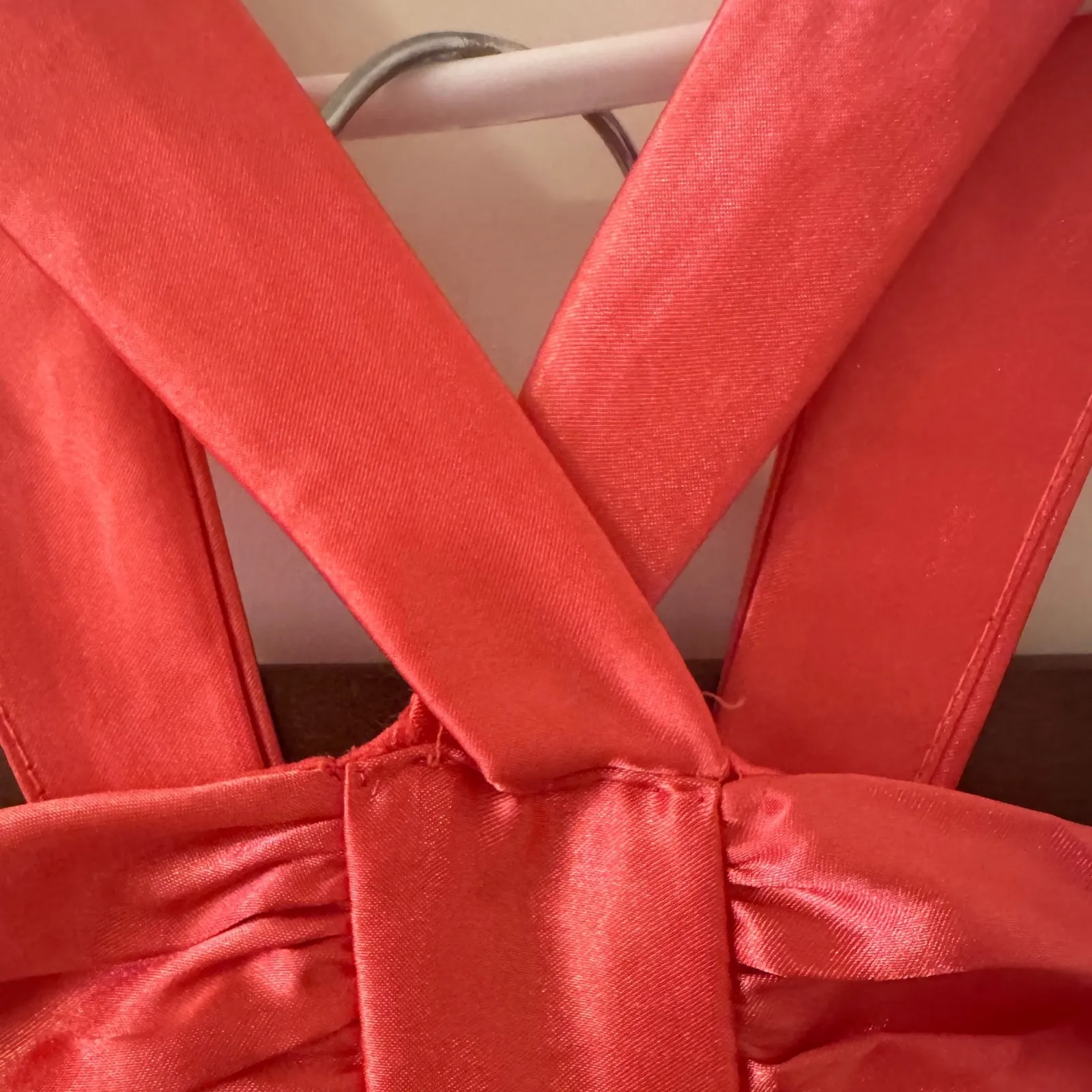 90s Vintage GUNNESAX sz 3/4 Women Satin Pink Halter Occasion Dress Evening Party - Image 6