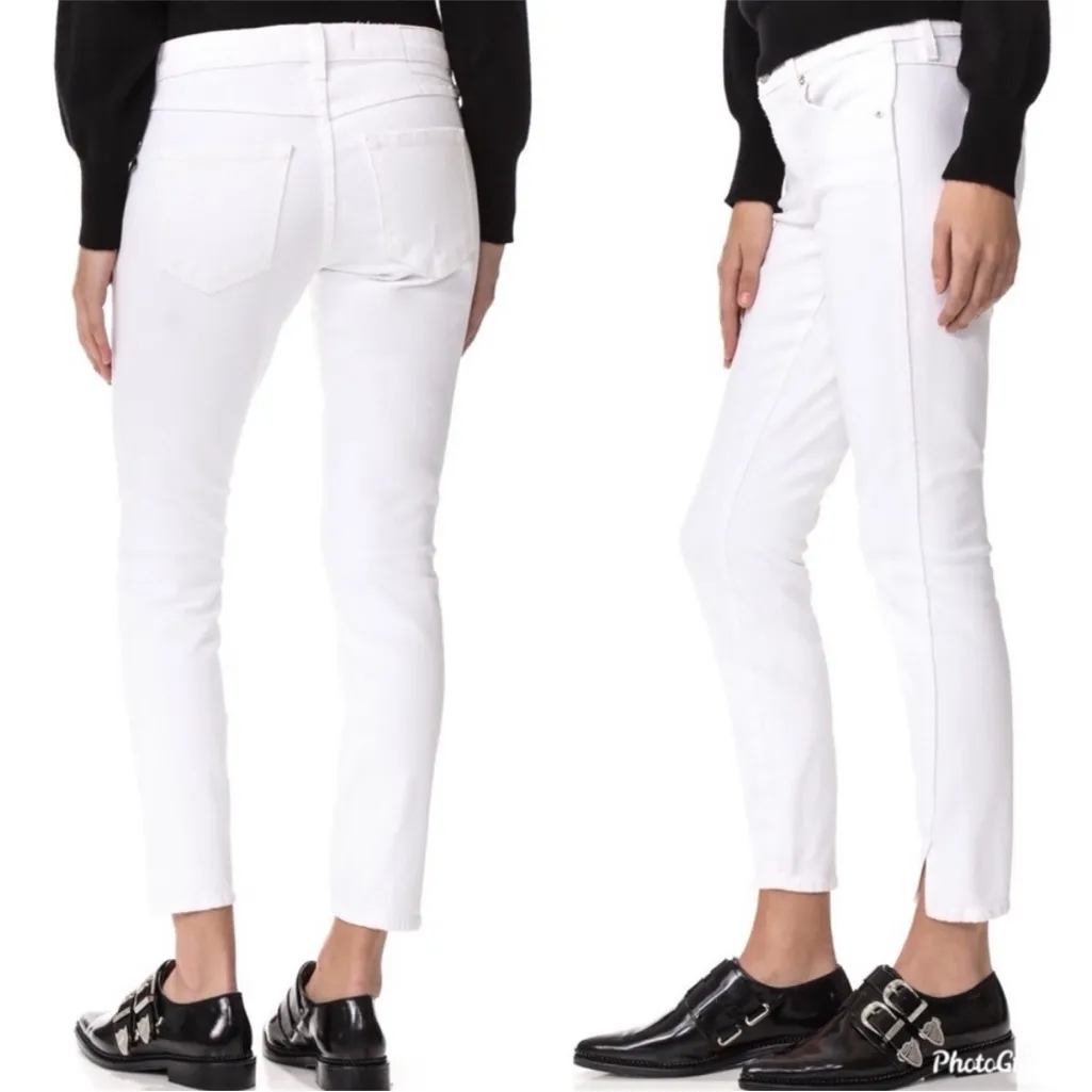 AMO Twist Distressed Ankle Vent Jeans White Size 32 - Image 3