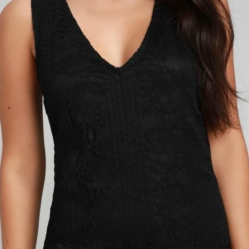 Lulus Thinking of You Black Lace Cocktail Sleeveless Shift Dress S NWT - Image 7