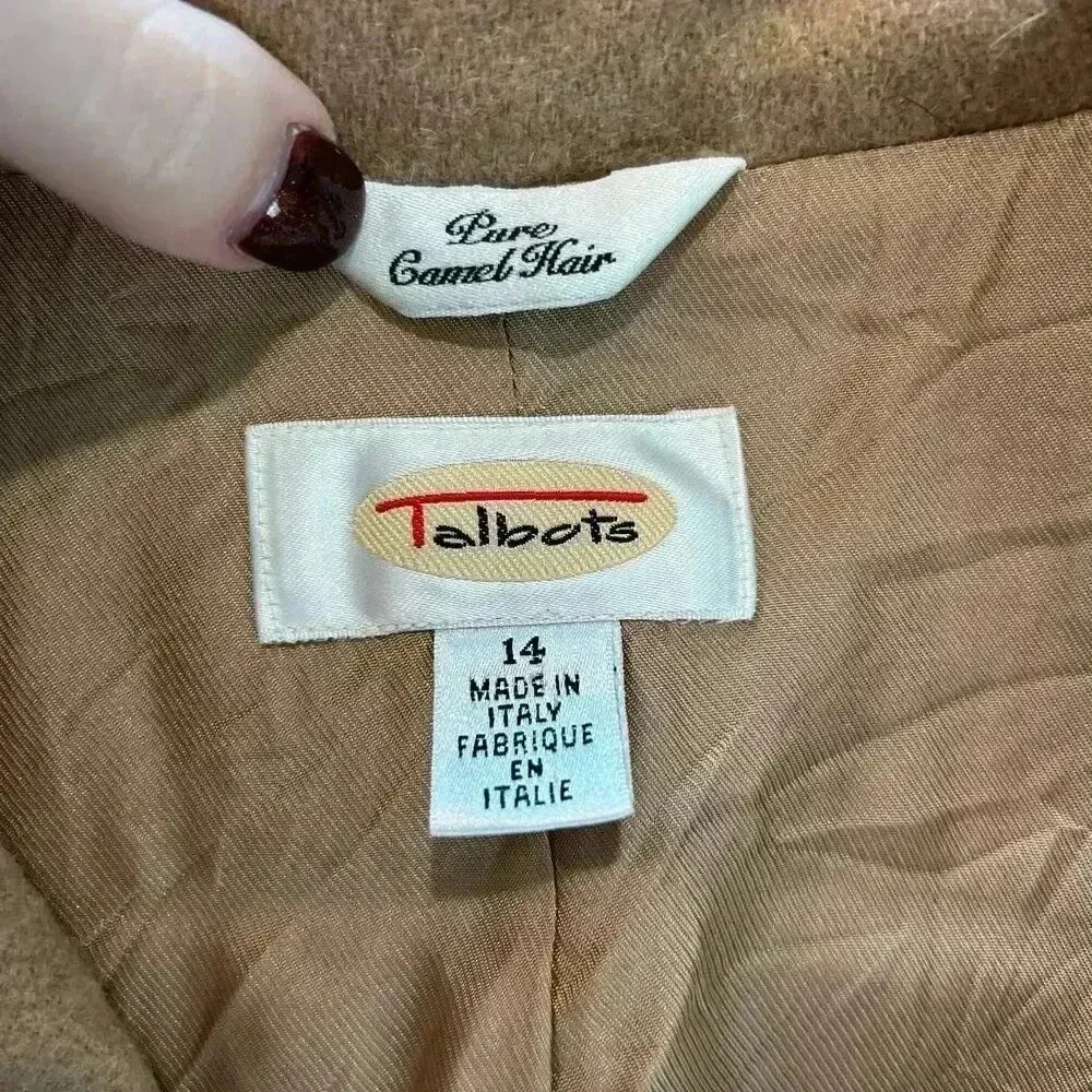 Talbots Pure Camel Hair Tan Single Breasted Office Blazer Corpcore Corp Size 14 - Image 4