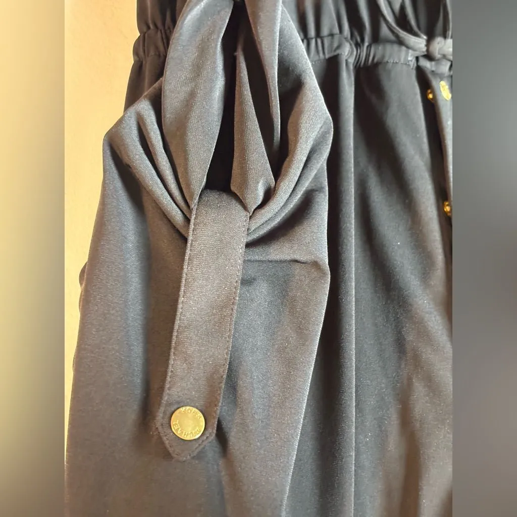 Michael Kors No Iron Stretchy Black Jumpsuit 3/4 Tapered Leg XL Travel Office - Image 4