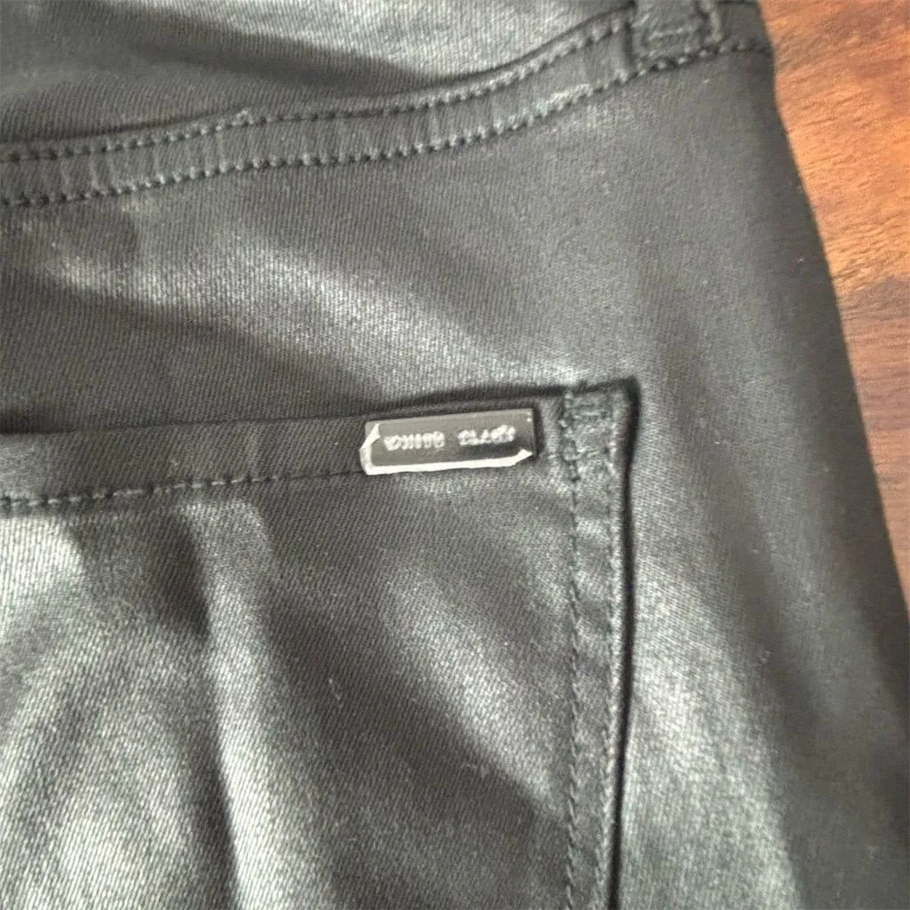 White House Black Market Women's Skinny Black‎ Leather Jegging Pants Size 0 - Image 7