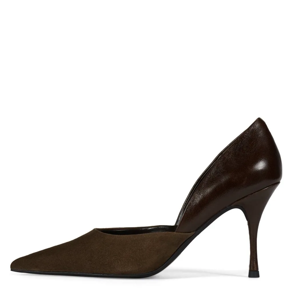 Jeffrey Campbell Volturi Heel in Coffee Suede Combo - Image 2