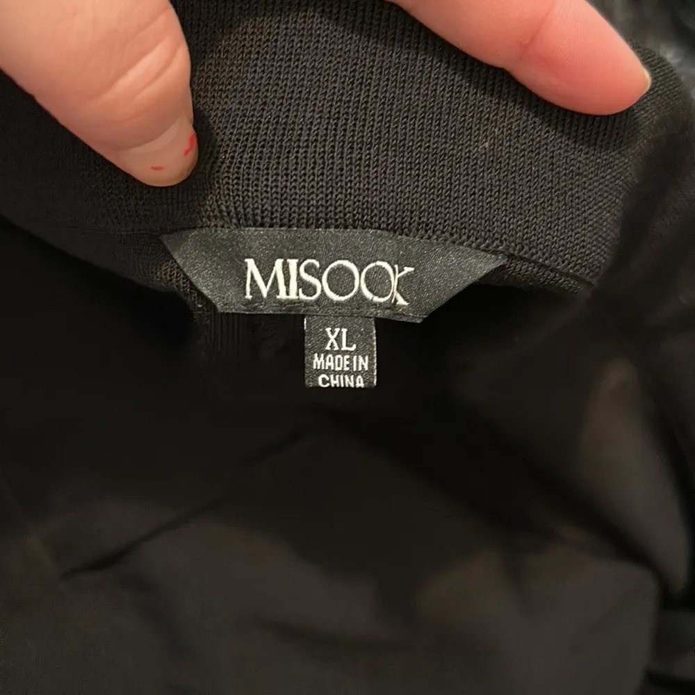 MISOOK Black Wide Leg Knit Pant Elastic Waist size XL - Image 11