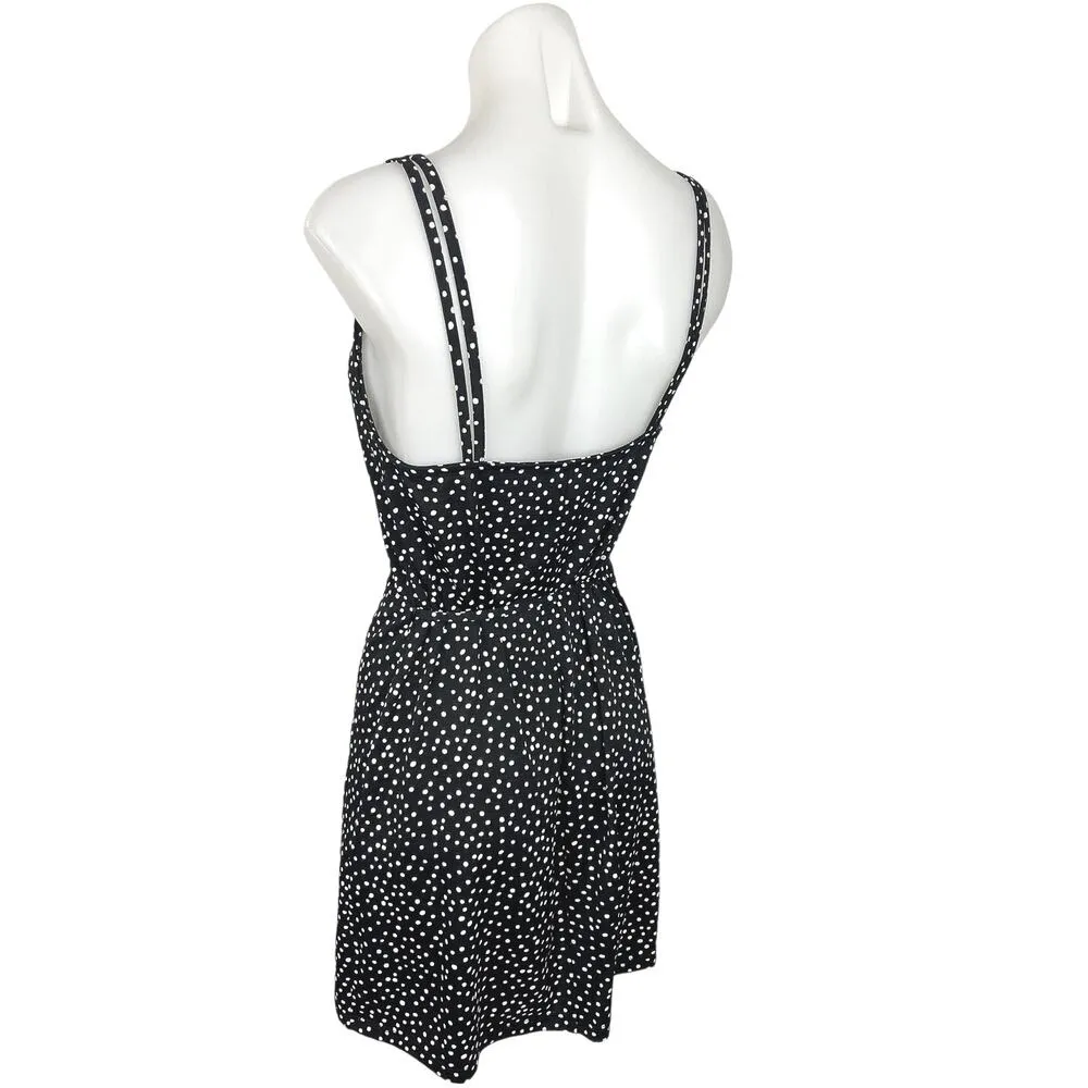 Zara Black White Polka Dot Scoop Neck Sleeveless Mini Blouson Dress Size S - Image 3