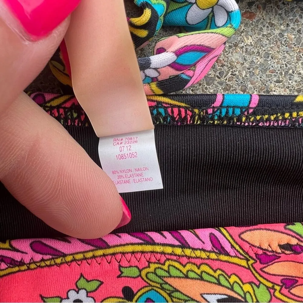 Victoria’s Secret 34D/L The Gorgeous Pink Neon Paisley Pushup Halter Bikini Set - Image 4