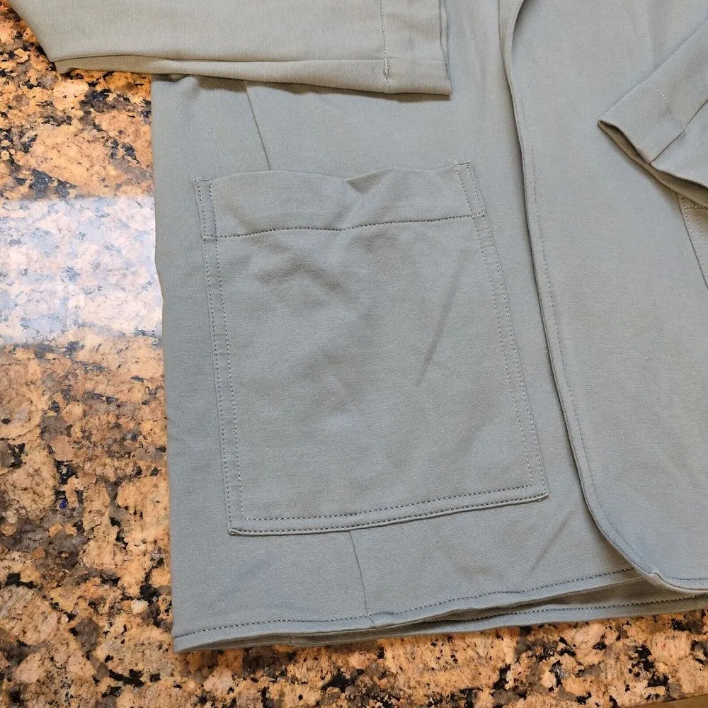 Athleta Minimalistic  Eastbound‎ Blazer Jacket Top Size 8 Green - Image 3