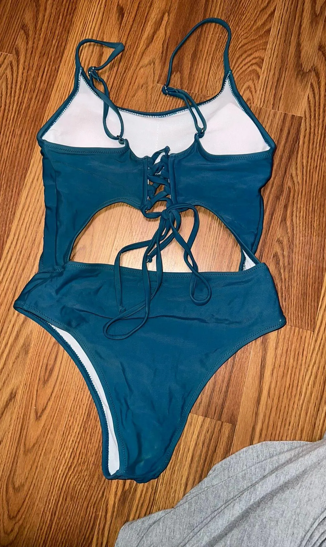 One Piece Teal Blue  Bathing Suit - Image 3