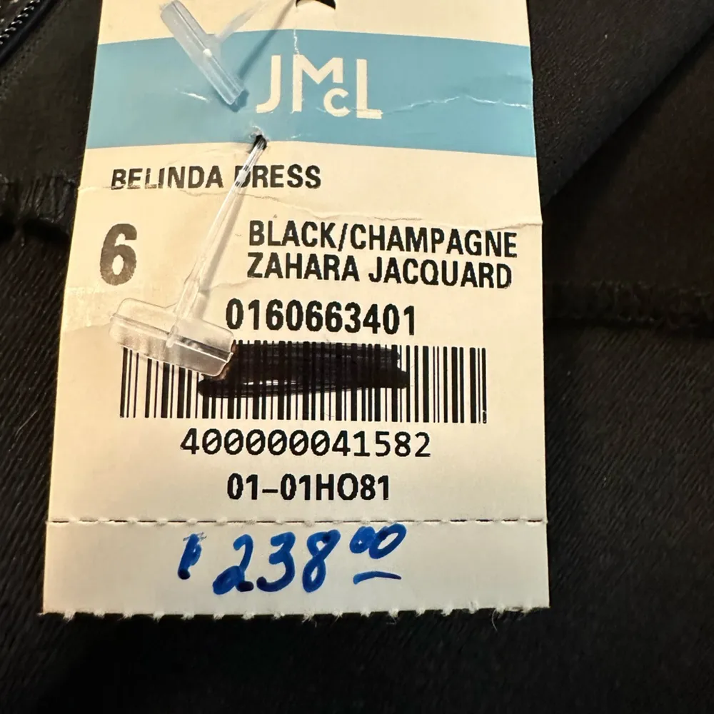 J. MCLAUGHLIN Belinda Sheath Dress Zahara Jacquared Black Champagne size 6 NWT - Image 9