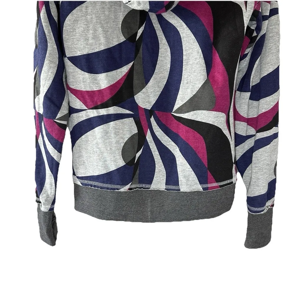686 Women's Hoodie Sweatshirt Full Zipper Front Geometric Print Multicolored M Size M - Image 4