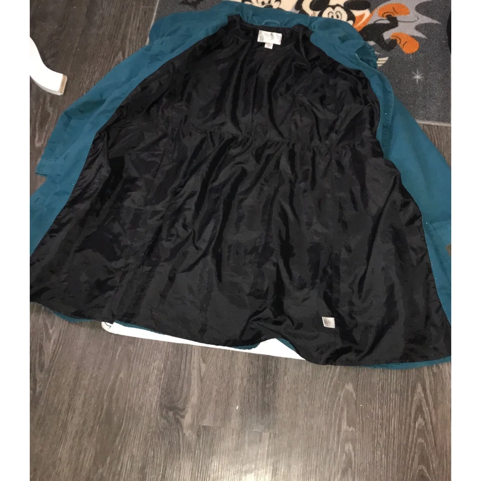 Xhilaration Teal Peacoat Trench Coat M Indie Vanguard Boho Coquette Girl Classic - Image 5