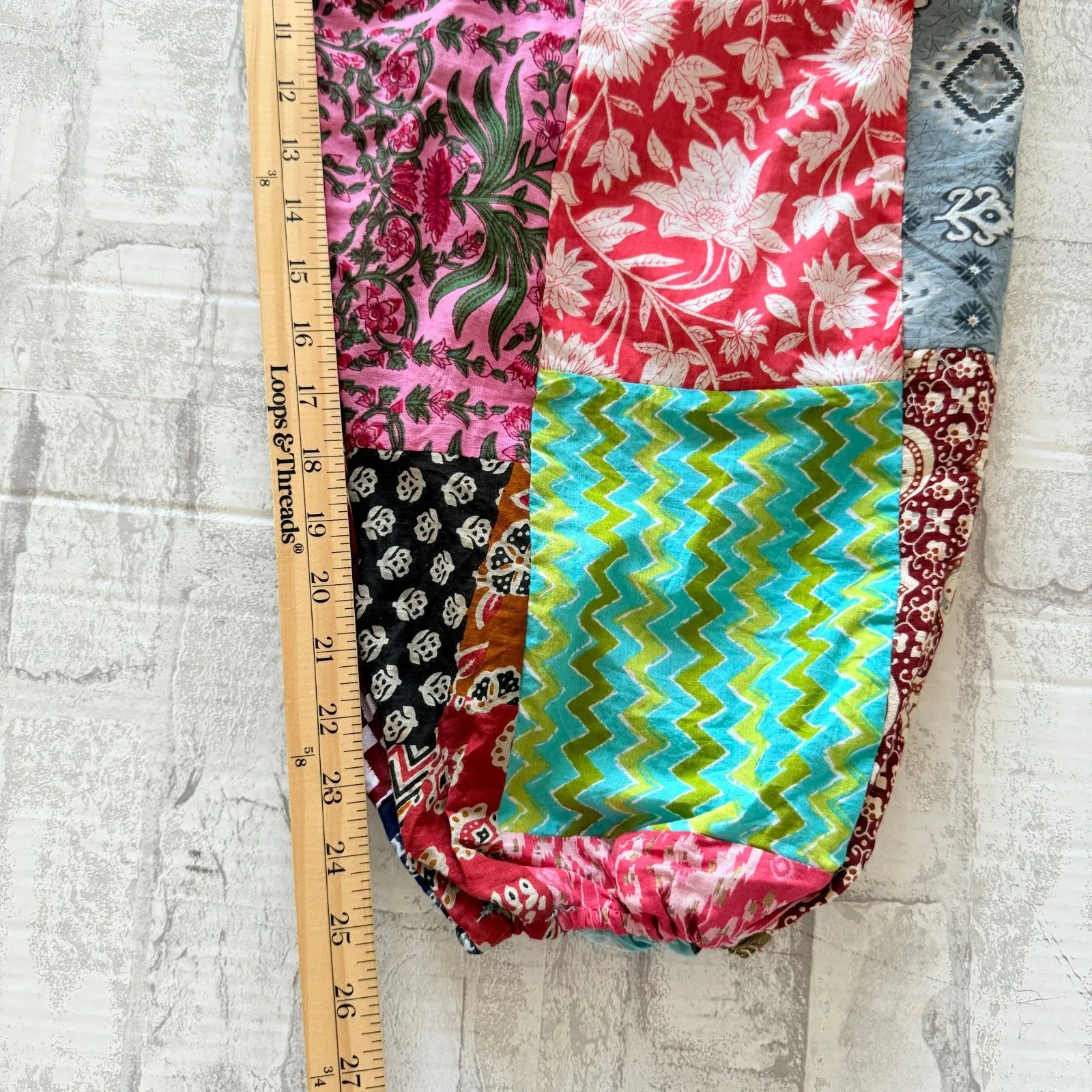 Kathmandu Imports Floral Patchwork Harem Boho Hippie Cotton India Jogger Pants - Image 8