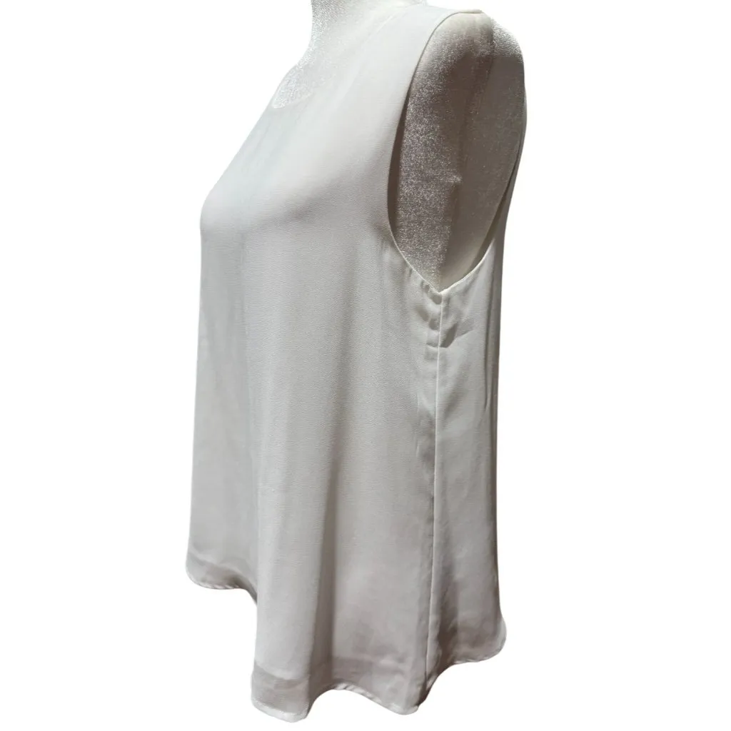 Pleione Womens XS Blouse Dressy Tank Top White Sleeveless Dressy Casual Office - Image 4