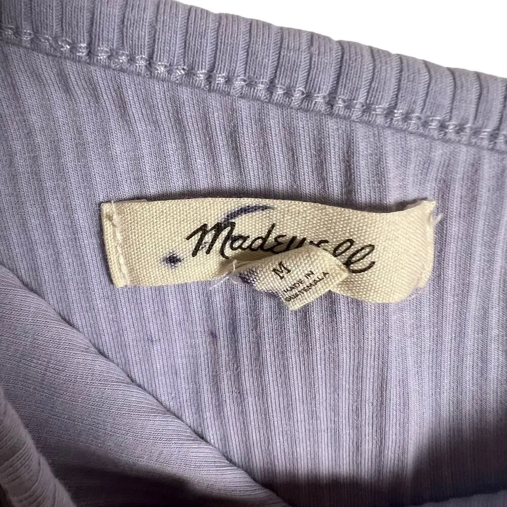 Madewell Periwinkle Blue Purple One-Shoulder Crop Tank Top Size M - Image 7