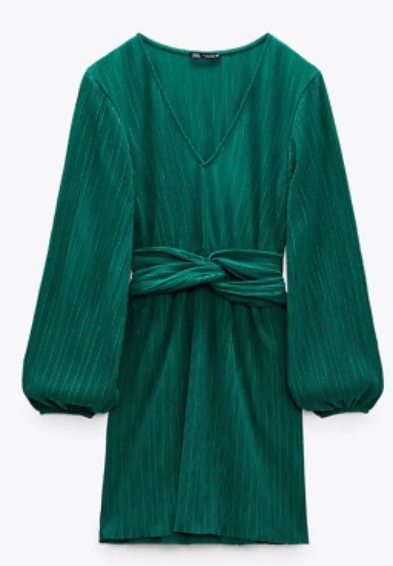 Green Long Sleeve Dress - Image 2