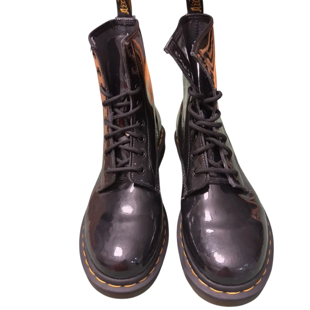 Dr Martens 1460 Patent Leather Combat Boots Black EU 41 Y2K Grunge Revival EUC - Image 7