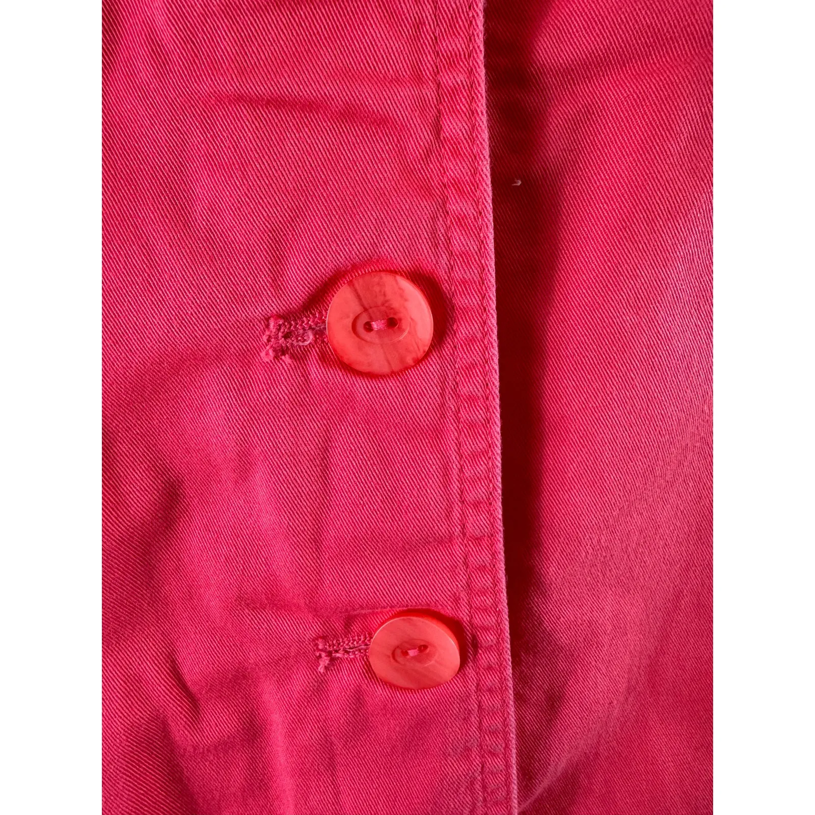 Christopher & Banks Pink Cotton Button Front Short Straight Skirt Pockets Sz 10 - Image 3