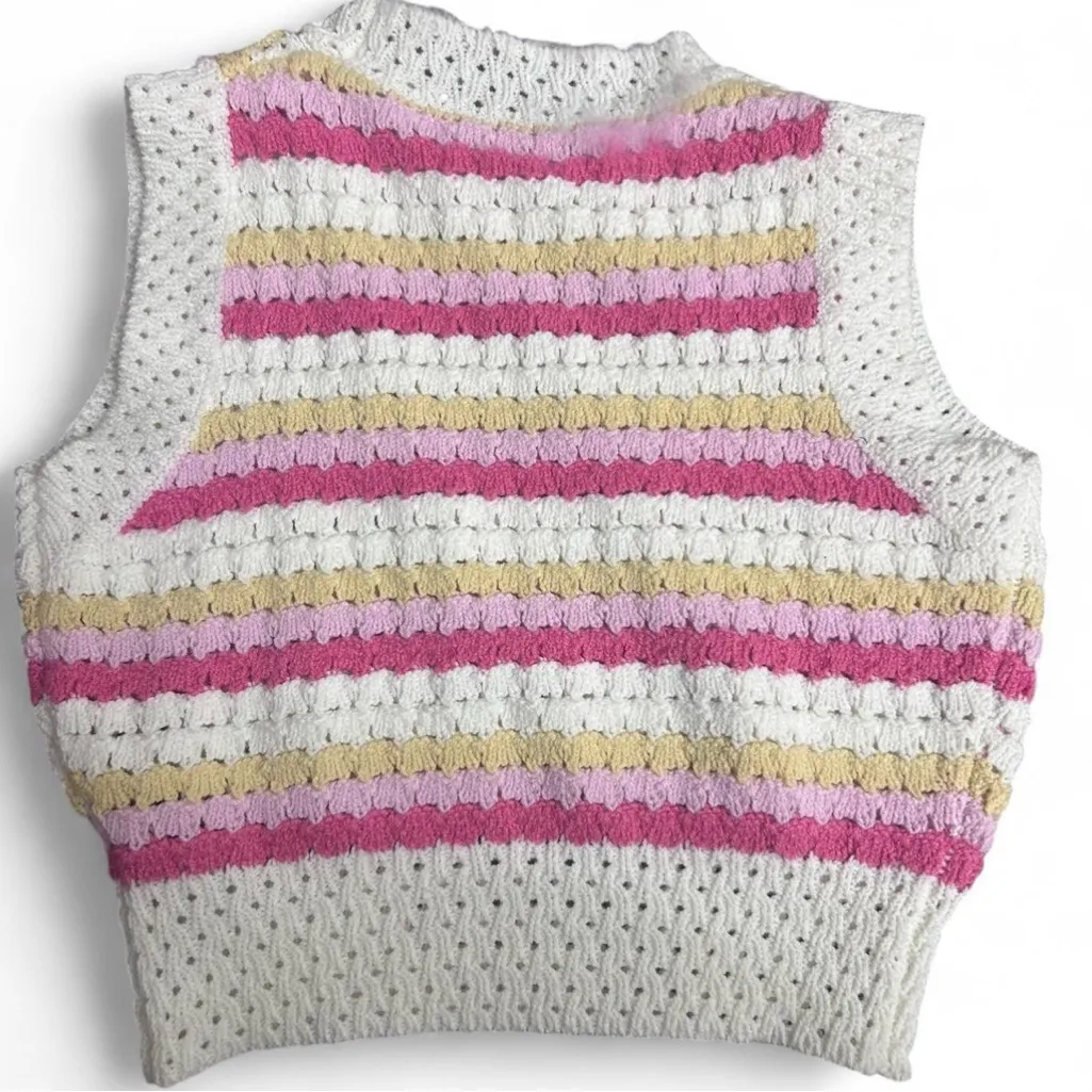 FREE WITH PURCHASE Shein Colorblock Striped Sleeveless Knit Crop Top Size Large - Image 3