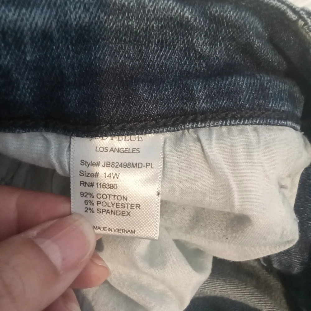 Judy Blue straight fit bold beauty high rise distressed raw Hem women's  14W - Image 6