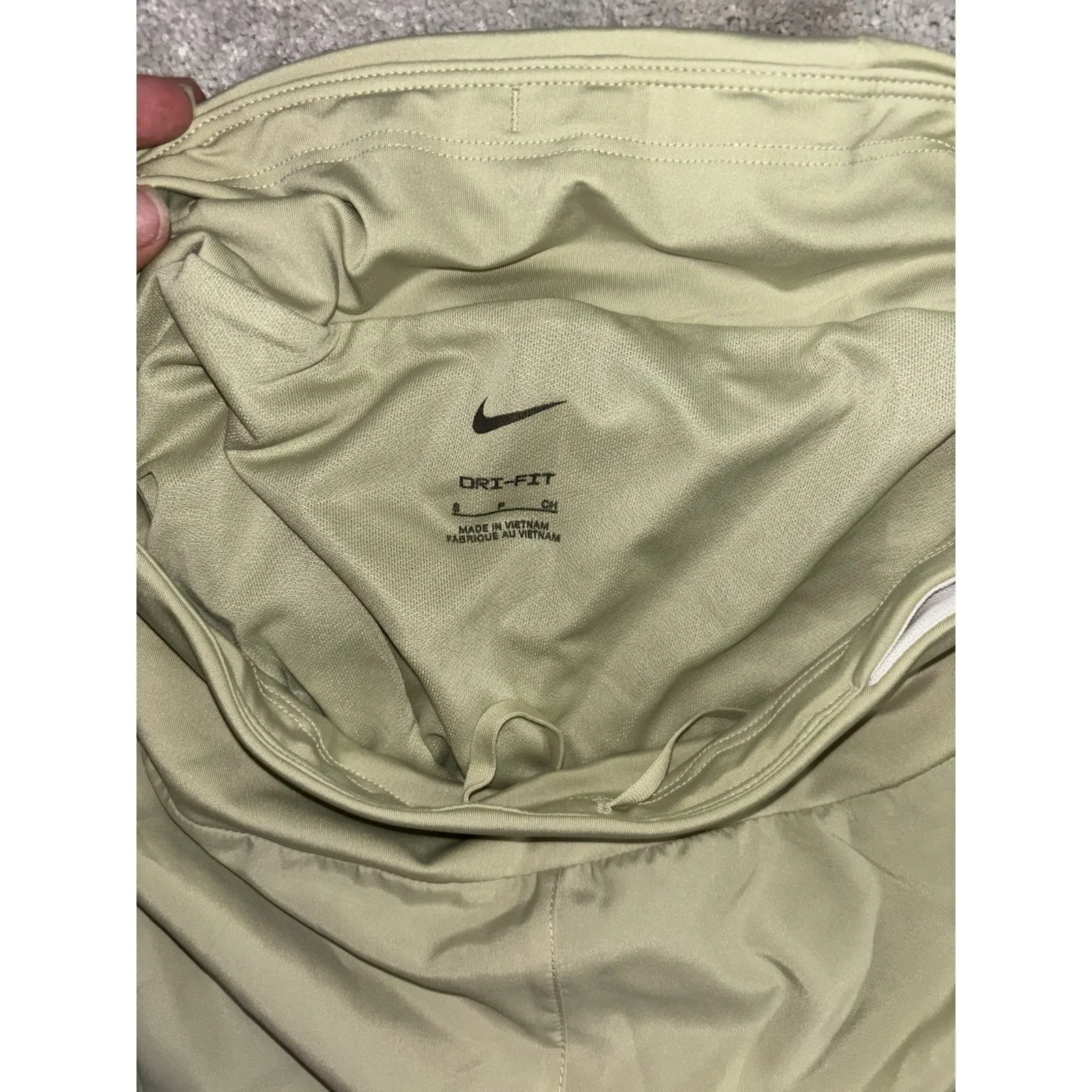Nike Dri-Fit Crew Running Shorts Women‎ Size Small Brief Liner Sage Green NWT - Image 5