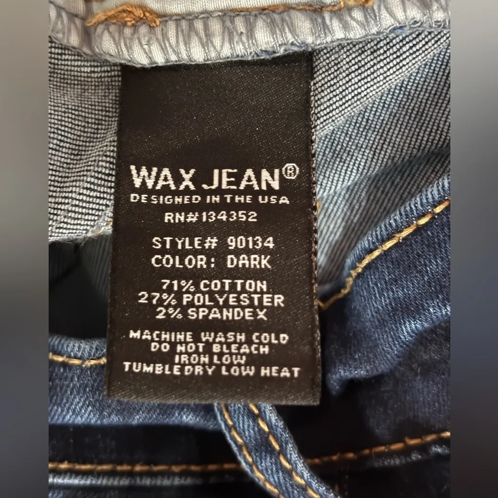 Wax Jean Women's Distressed Dark Blue Skinny Jeans - Image 4