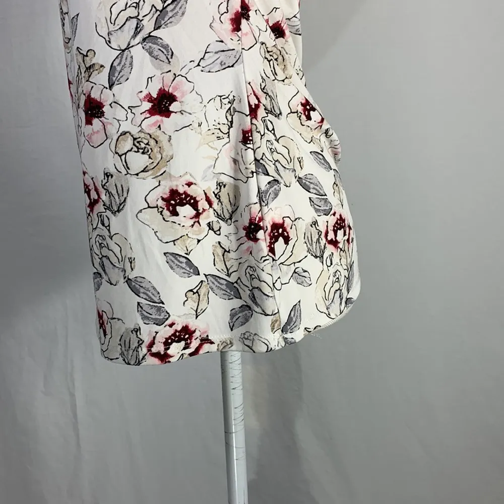 White House Black Market Floral White Sleeveless Choker Blouse Size Small - Image 8