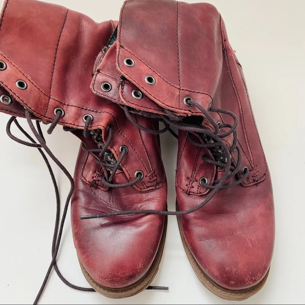 Leather boots Red Size 6 - Image 2