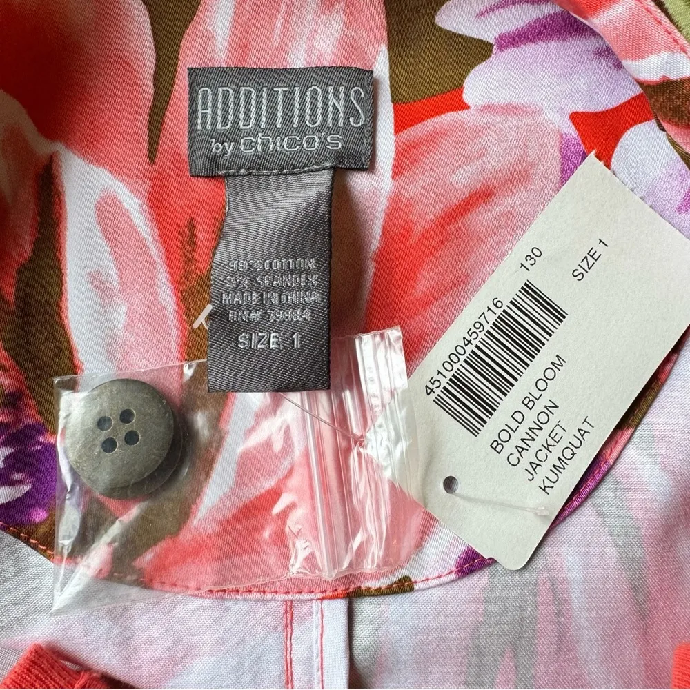Chico’s Additions Bold Bloom Cannon Jacket & Matching Coral Tank Top - Image 11