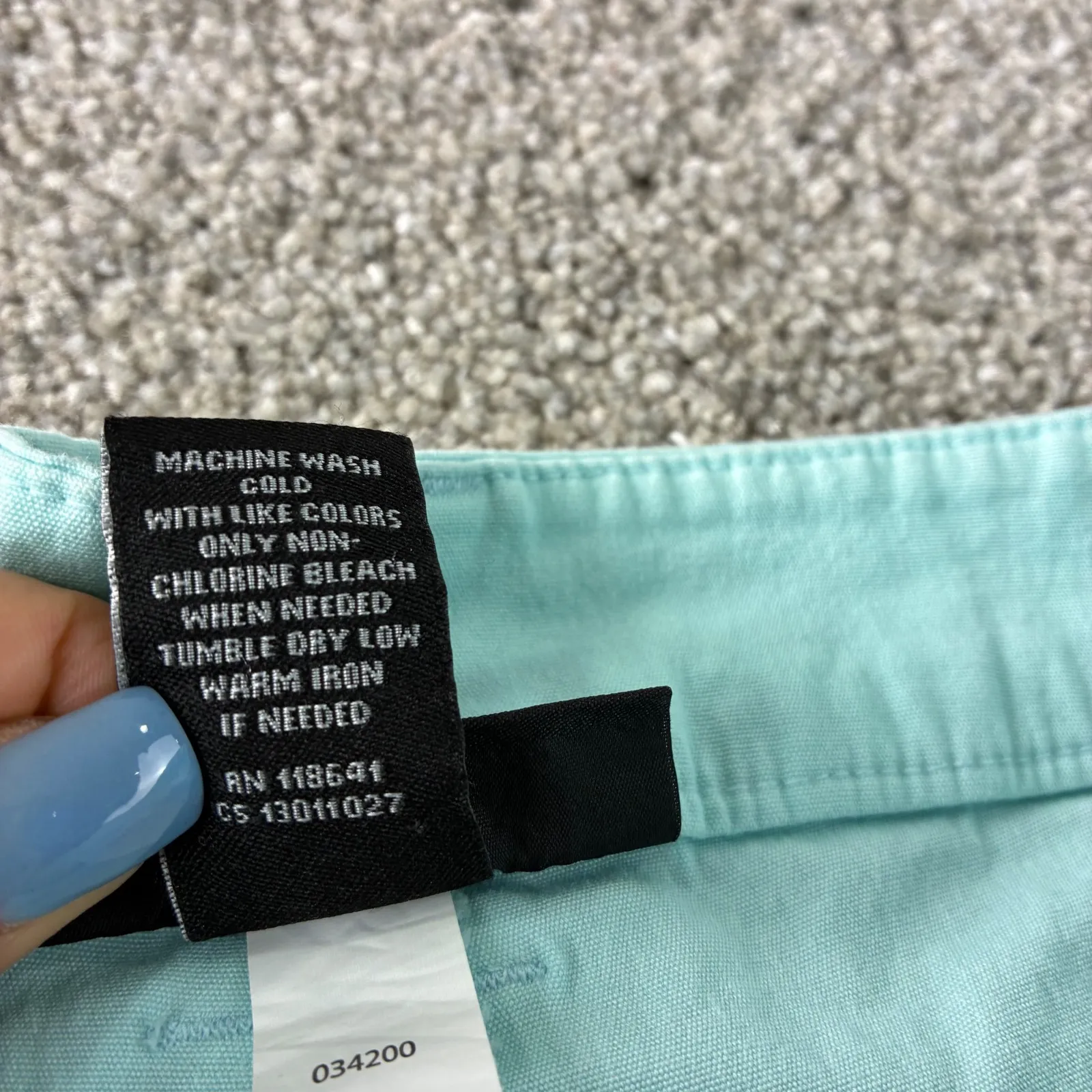 Lane Bryant‎ Women's Size 14 Aqua Blue Cotton Blend Cuffed Shorts Casual Comfort - Image 4