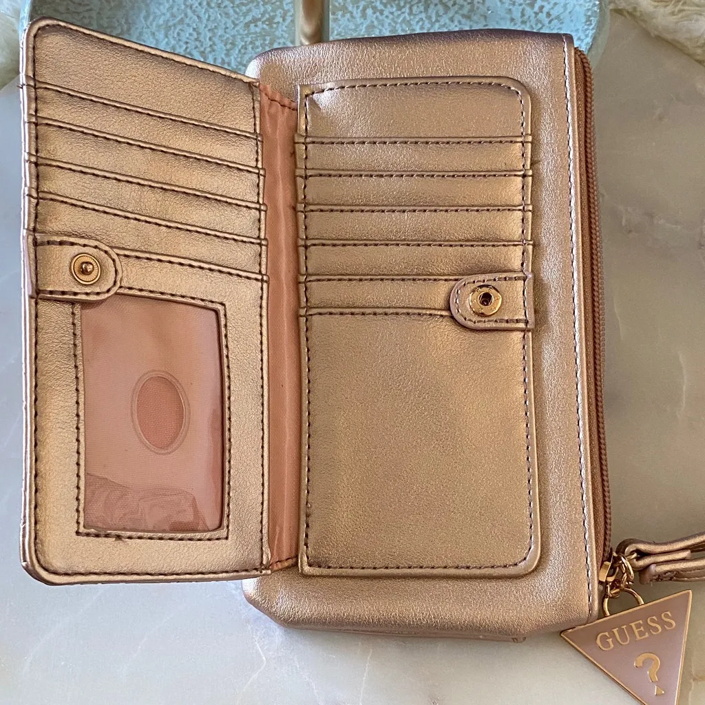 Guess Metallic Gold Wristlet Clutch - Image 2
