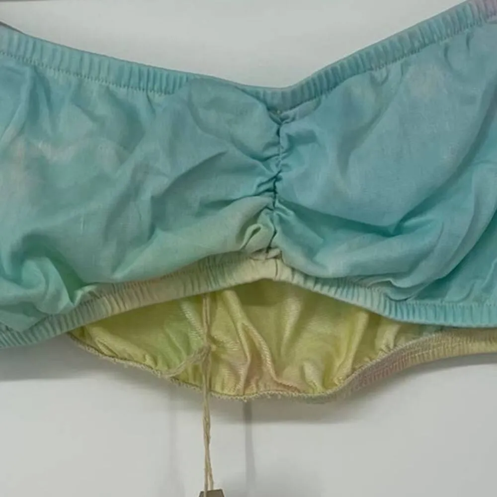 FURST OF A KIND BLUE & PINK TIE DYE STRAPLESS BANDEAU ONE SIZE - Image 5