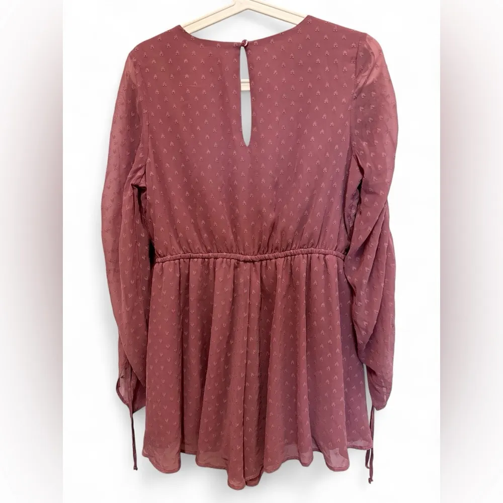Altar’d State Mauve Shorts Wrap Top Romper Size Medium - Image 3