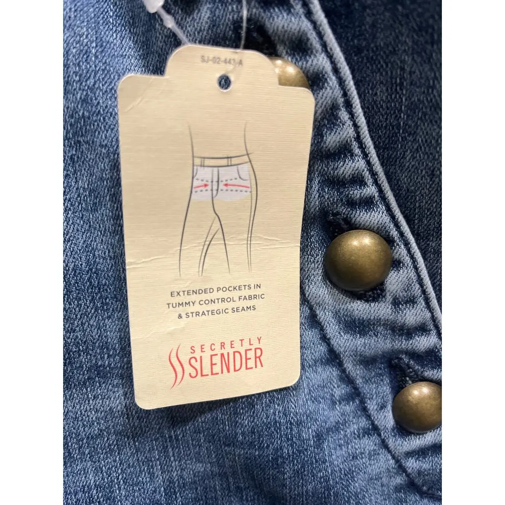 St. John’s Bay Wide Leg Easy Fit High Rise Stretch Blue Denim Sailor Jeans - Image 8