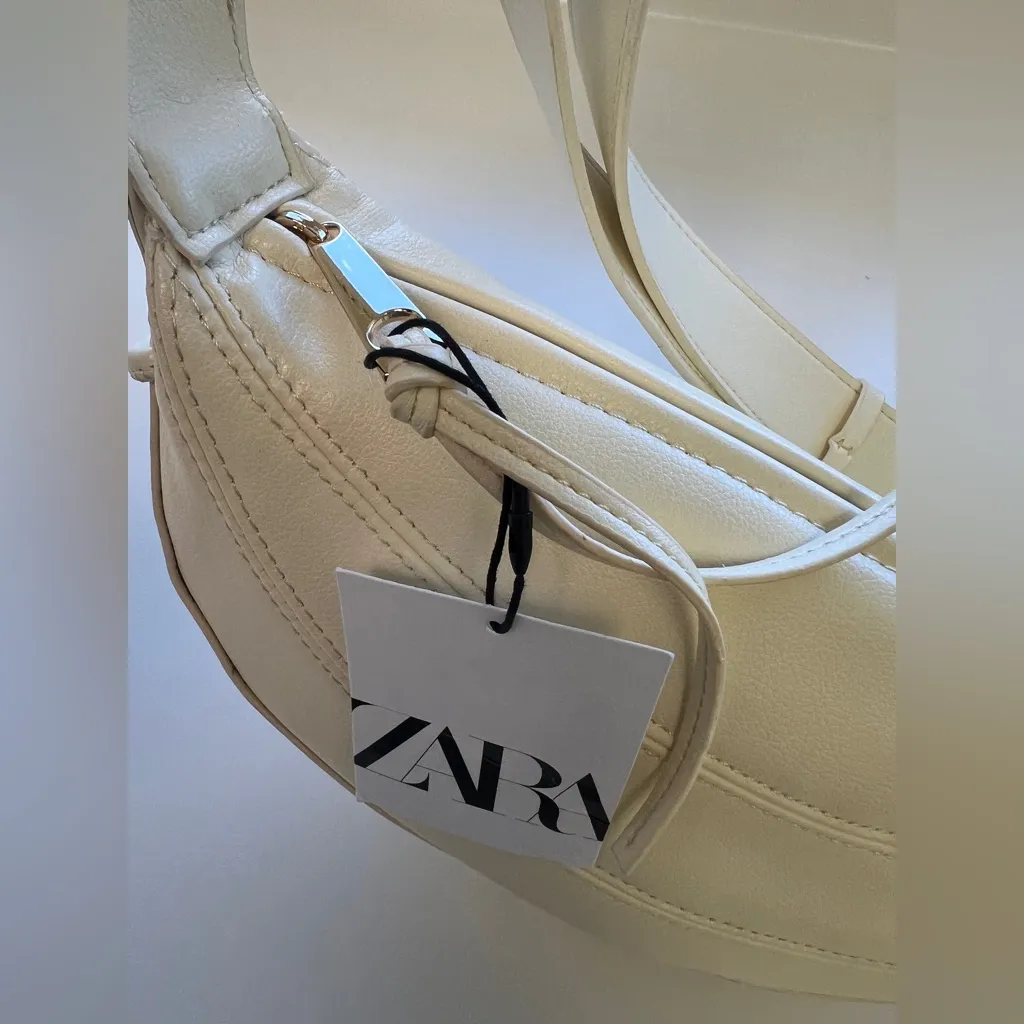 Zara Cream Crossbody Purse Bag Gold Bohemian - Image 6