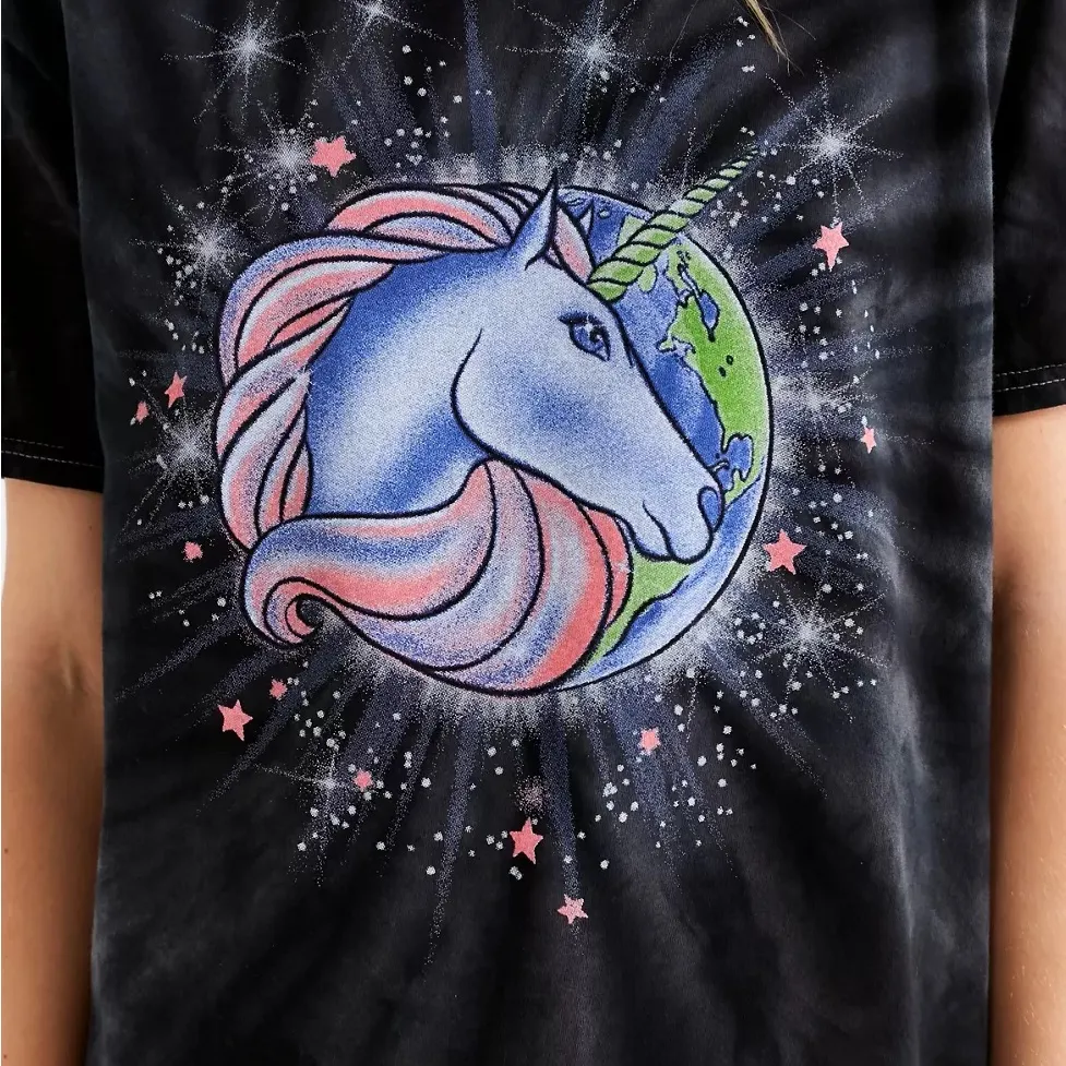 🖤Junk Food Unicorn World Black Tie - Image 2