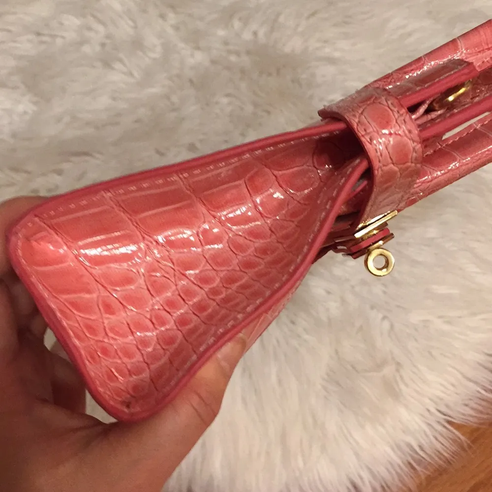 Pink faux croc mini bag - Image 4