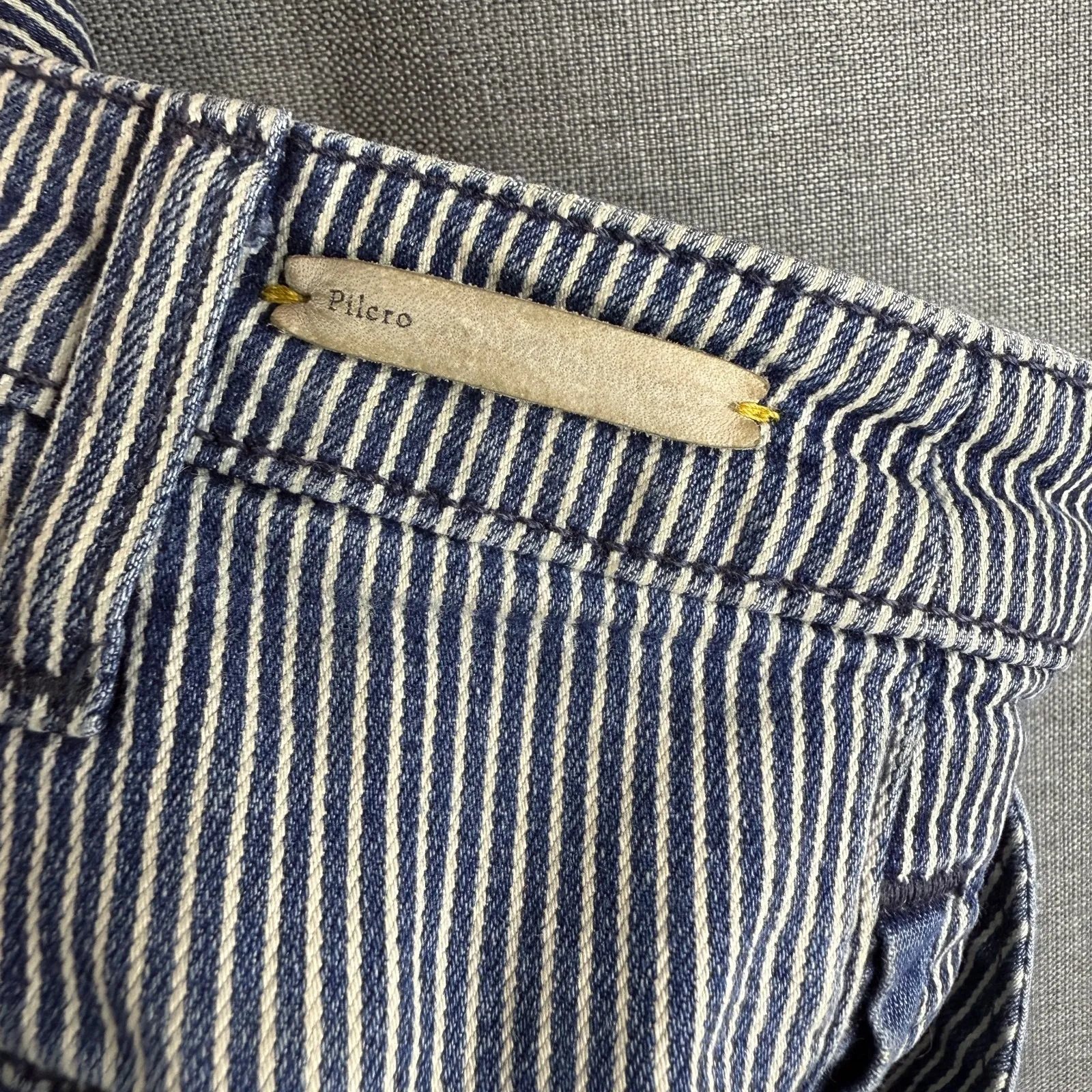 ANTHROPOLOGIE Pilcro and the Letterpress Railroad Striped Denim Shorts Womens 27 - Image 5