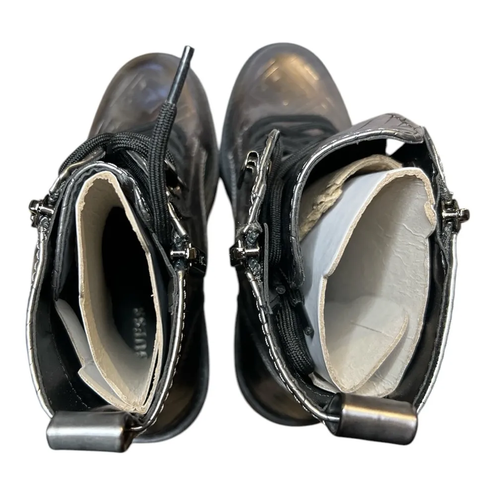 🆕 Fearne Pewter Combat Boots & Box - Image 4