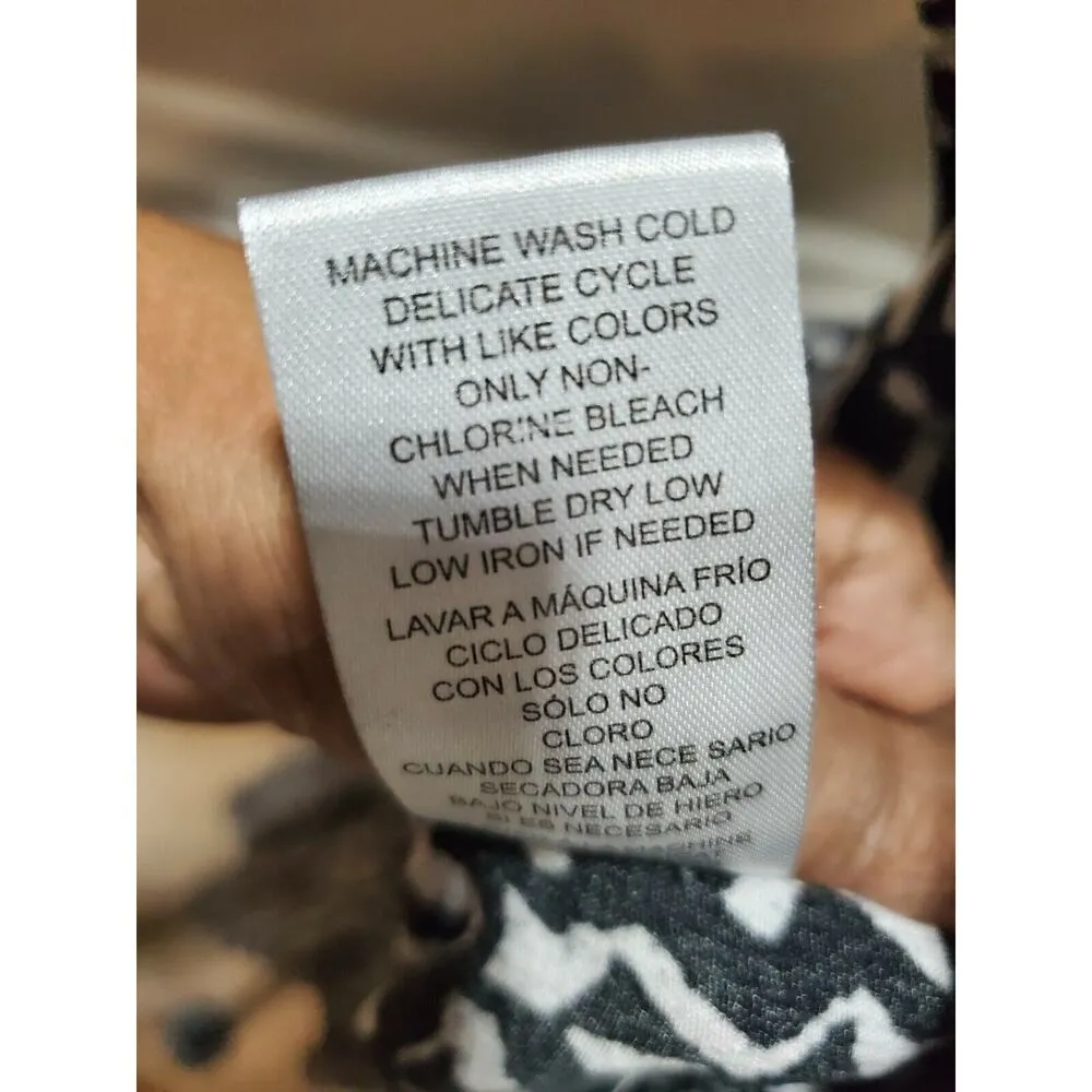 Nina Leonard Women's Black & White Rayon Long Sleeve Top & Skirt 2 Piece Suit 1X - Image 10