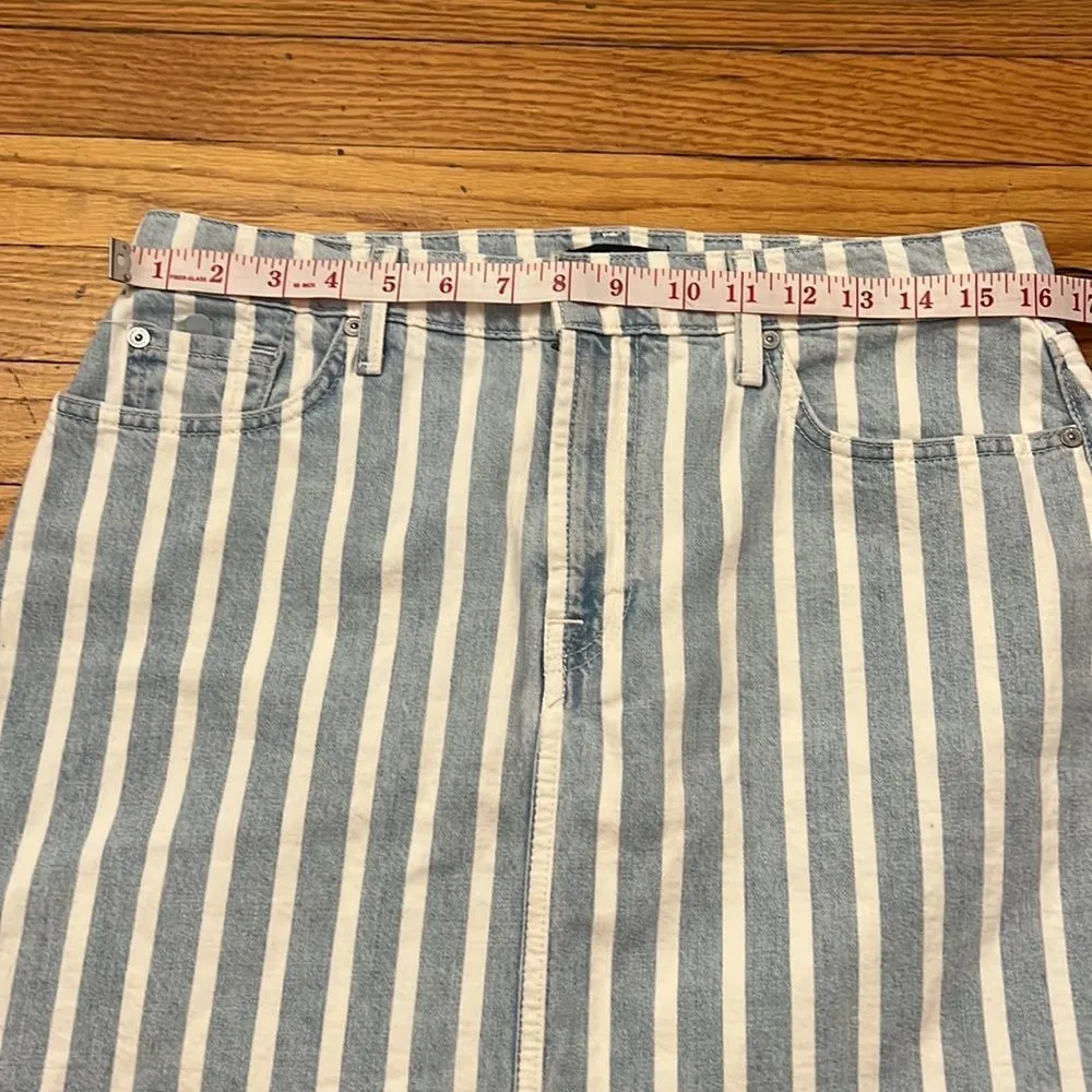NWT 7 for all mankind white striped denim skirt size 30 - Image 8