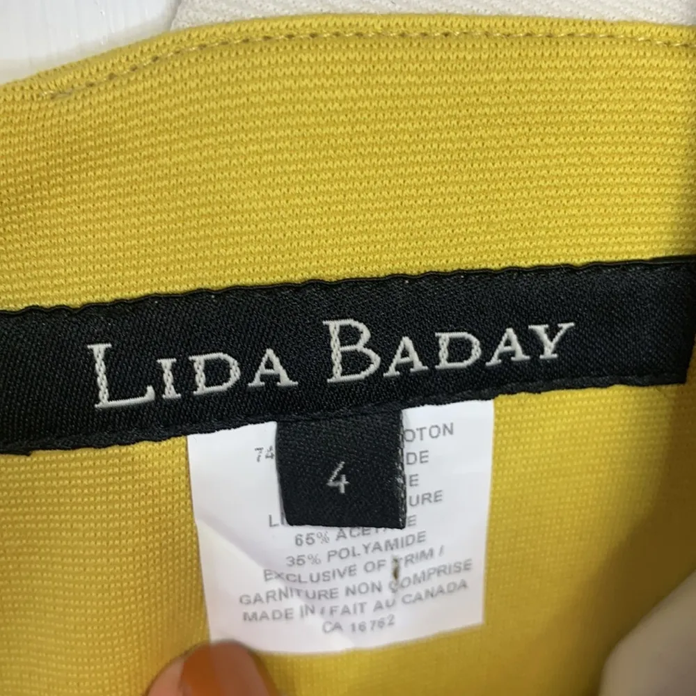 Lida Baday Chartreuse Black Color block Ponte Knit Bodycon Dress W - Image 8