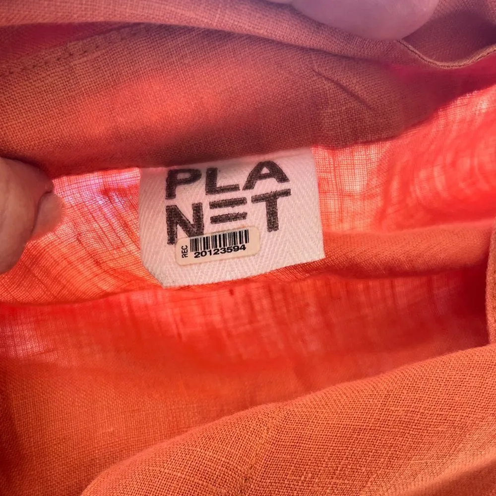 Planet by Lauren G signature linen shirt orange OS‎ Size undefined - Image 7
