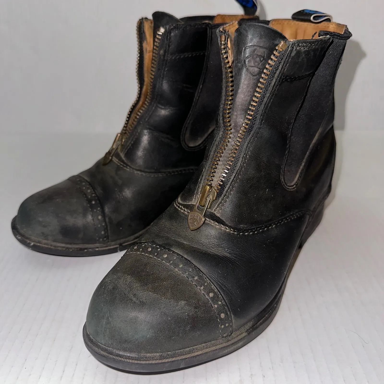 Ariat Devon Pro Zip Paddock Boots Womens 7.5B Black Leather Front Zip Equestrian - Image 4