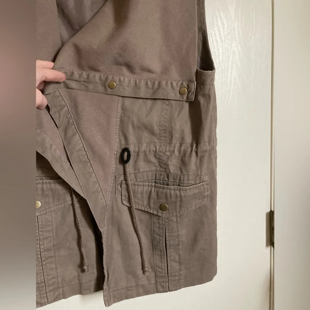 Democracy  Sleeveless Taupe Oversized Vest A - Image 8